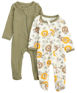 Thumbnail 1: Baby Essentials Baby Boys 2 Pc Lion Sleepers 