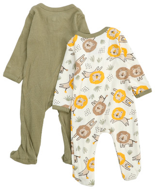 Thumbnail 2: Baby Essentials Baby Boys 2 Pc Lion Sleepers 