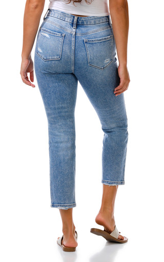 Thumbnail 2: Flying Monkey Juniors Ankle Straight Ripped Jeans 