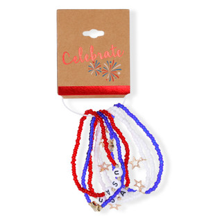 Thumbnail 1: Celebrate America 250 6 Piece Stretch USA Bracelets 