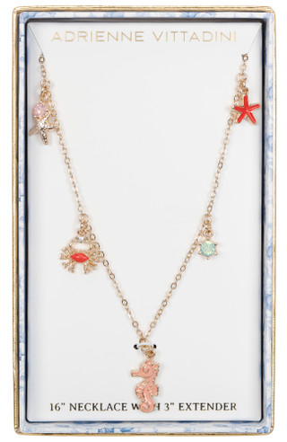 Thumbnail 1: ADRIENNE VITTADINI Gold Sealife Charm Necklace 