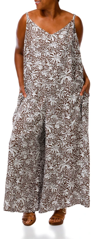 Thumbnail 1: MSK Plus Short Sleeve Printed Jumpsuit 