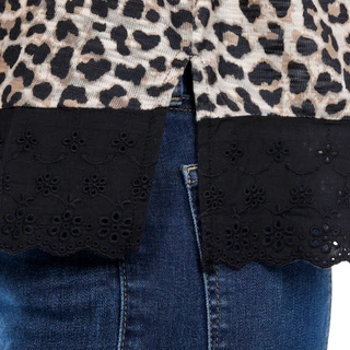 Thumbnail 2: BUNULU Women's Short Sleeve Leopard Print Top 