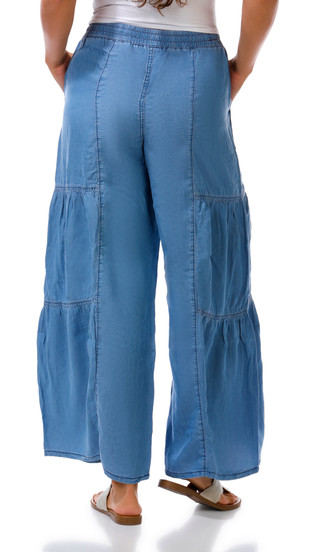 Thumbnail 3: Madden Girl Juniors Chambray Wide Leg Pants 