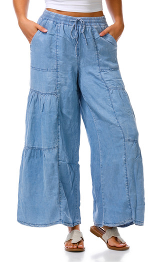 Thumbnail 1: Madden Girl Juniors Chambray Wide Leg Pants 