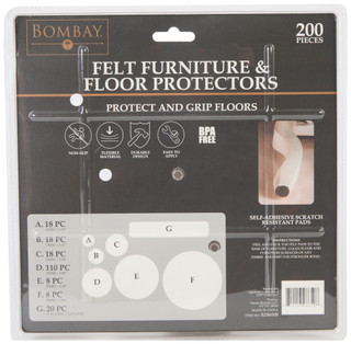 Thumbnail 2: Bombay 200-Piece Felt Furniture & Floor Protectors 