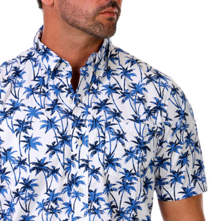 Thumbnail 3: CHAPS Men's Palm Leaf Print Button Down Shirt 