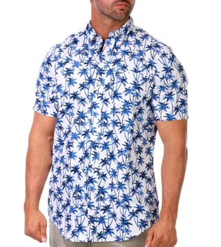 Thumbnail 1: CHAPS Men's Palm Leaf Print Button Down Shirt 