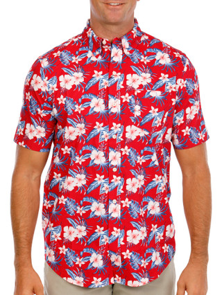 Thumbnail 1: CHAPS Men's Palm Leaf Print Button Down Shirt 