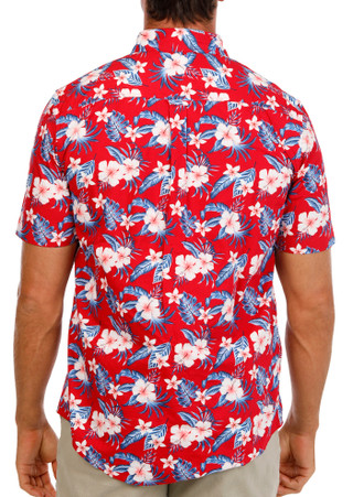 Thumbnail 2: CHAPS Men's Palm Leaf Print Button Down Shirt 