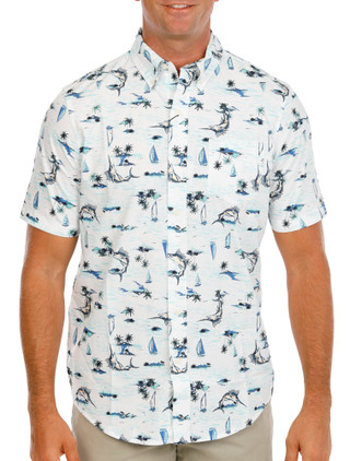Thumbnail 1: CHAPS Men's Palm Leaf Print Button Down Shirt 