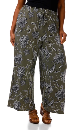 Thumbnail 1: Ellen Tracy Plus Smocked Waist Wide Leg Pants 