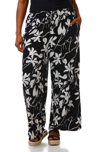 Thumbnail 3: Ellen Tracy Plus Smocked Waist Wide Leg Pants 