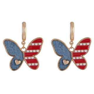 Thumbnail 1: Celebrate America 250 Butterfly Flag Earrings 