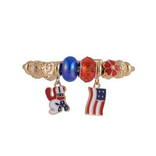 Thumbnail 2: Celebrate America 250 Gold Coil Bangle Bracelet 