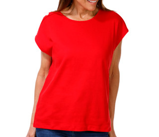 Thumbnail 1: Coral Bay Petite Short Sleeve Shoulder Button Top 