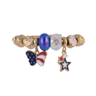 Thumbnail 2: Celebrate America 250 Gold Coil Bangle Bracelet 