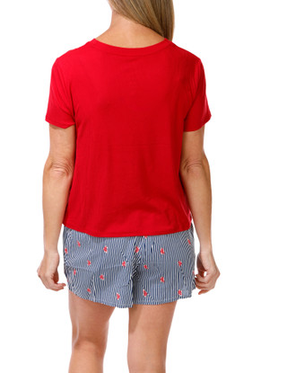 Thumbnail 4: U.S. Polo Assn. Women's  2 Pc Pajama Shorts Set  
