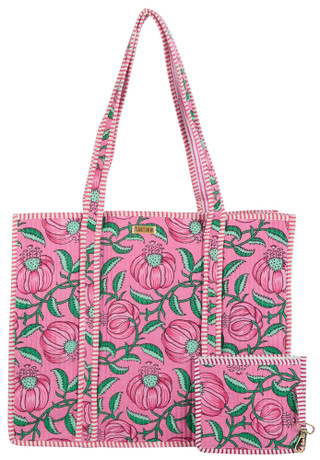 Thumbnail 1: Haute Dreamz Quilted Floral Buds Tote 