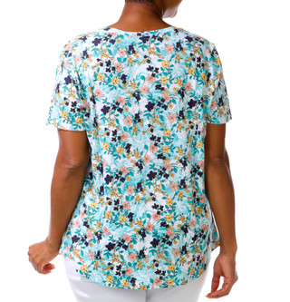 Thumbnail 4: Blue Sol Plus Short Sleeve Floral Crew Neck Top 