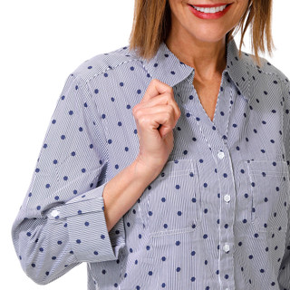 Thumbnail 3: Coral Bay Womens 3/4 Roll Tab Sleeve Button Down Top 