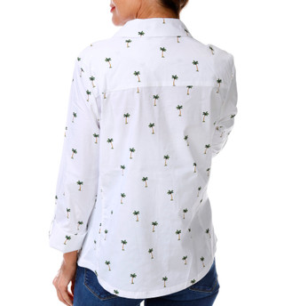 Thumbnail 2: Coral Bay Womens 3/4 Roll Tab Sleeve Button Down Top 