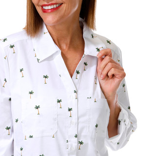 Thumbnail 3: Coral Bay Womens 3/4 Roll Tab Sleeve Button Down Top 
