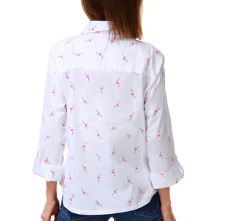 Thumbnail 3: Coral Bay Womens 3/4 Roll Tab Sleeve Button Down Top 