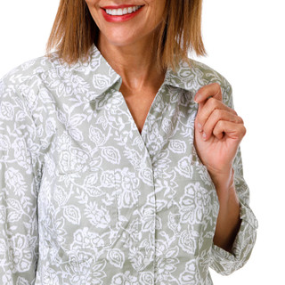 Thumbnail 2: Coral Bay Womens 3/4 Roll Tab Sleeve Button Down Top 
