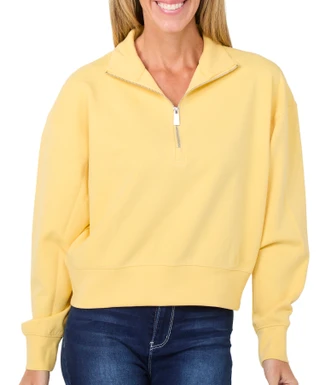 Thumbnail 1: Express Womens Long Sleeve Ribbed Half Zip Pullover Sweater 