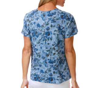 Thumbnail 2: BUNULU Women's Short Sleeve Floral Print Top 