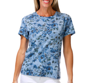 Thumbnail 1: BUNULU Women's Short Sleeve Floral Print Top 