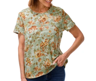 Thumbnail 1: BUNULU Women's Short Sleeve Printed Tee 