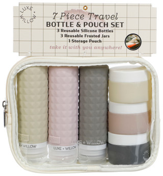 Thumbnail 1: LUXE + WILLOW 7-Piece Travel Bottle & Pouch Set 