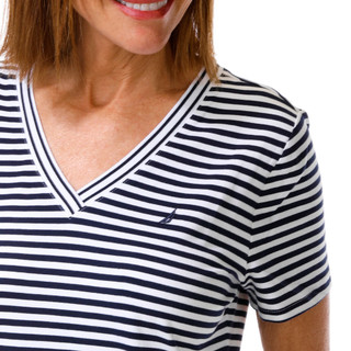 Thumbnail 2: Nautica Women's Short Sleeve Stripe T-Shirt Dress 
