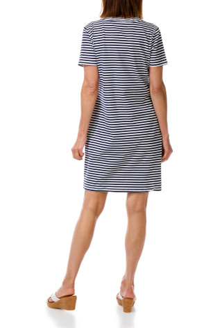 Thumbnail 3: Nautica Women's Short Sleeve Stripe T-Shirt Dress 