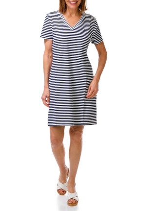 Thumbnail 1: Nautica Women's Short Sleeve Stripe T-Shirt Dress 