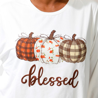 Thumbnail 2: Magical Season Plus Long Sleeve Harvest Pumpkin Top 