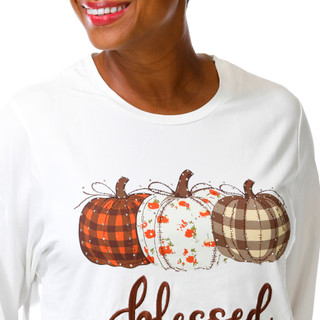 Thumbnail 3: Magical Season Plus Long Sleeve Harvest Pumpkin Top 