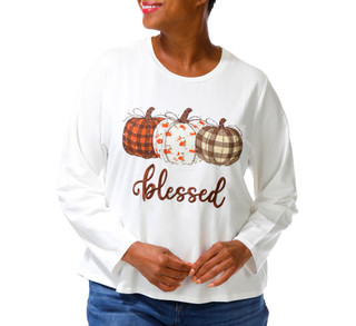Thumbnail 4: Magical Season Plus Long Sleeve Harvest Pumpkin Top 