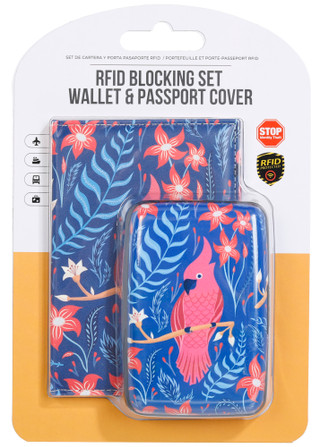 Thumbnail 1: Miami Carry On RFID Passport Cover & Wallet Set - Blue Parakeet 
