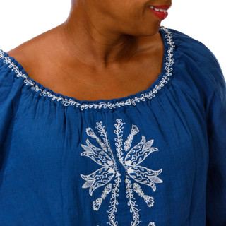 Thumbnail 3: Liverpool Plus 3/4 Sleeve Embroidered Scoop Neck Top 