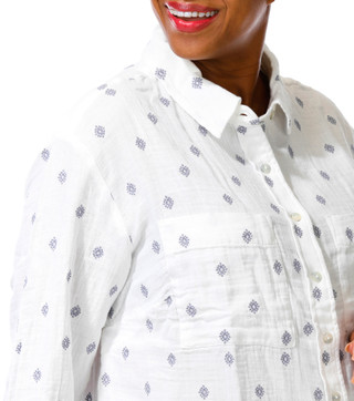 Thumbnail 2: Liverpool Plus Long Sleeve Geometric Button Down Top 