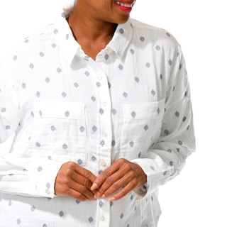 Thumbnail 4: Liverpool Plus Long Sleeve Geometric Button Down Top 