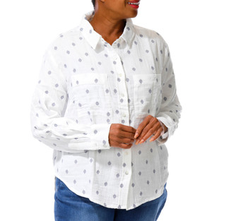 Thumbnail 5: Liverpool Plus Long Sleeve Geometric Button Down Top 