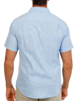 Thumbnail 2: Weatherproof Vintage Men's Short Sleeve Faux Linen Shirt 