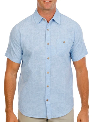 Thumbnail 1: Weatherproof Vintage Men's Short Sleeve Faux Linen Shirt 