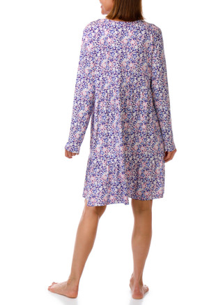 Thumbnail 2: White Orchid Womens Long Sleeve Tiered Floral Sleep Gown 