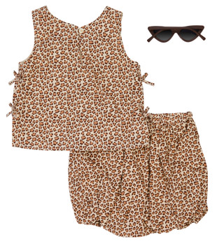 Thumbnail 2: Btween Little Girls 3 Pc Leopard Skirt Set 
