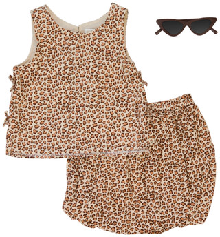 Thumbnail 1: Btween Little Girls 3 Pc Leopard Skirt Set 